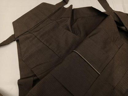 平和屋着物●男性　馬乗り袴　縞　正絹　逸品　AABB8188ph