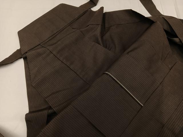 平和屋着物●男性　馬乗り袴　縞　正絹　逸品　AABB8188ph