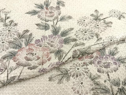 平和屋着物●訪問着　絞り　枝花文　正絹　逸品　AABB8190ph