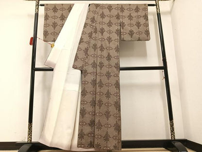 平和屋着物●本場大島紬　一元絣　草木文　正絹　逸品　AABB8194ph