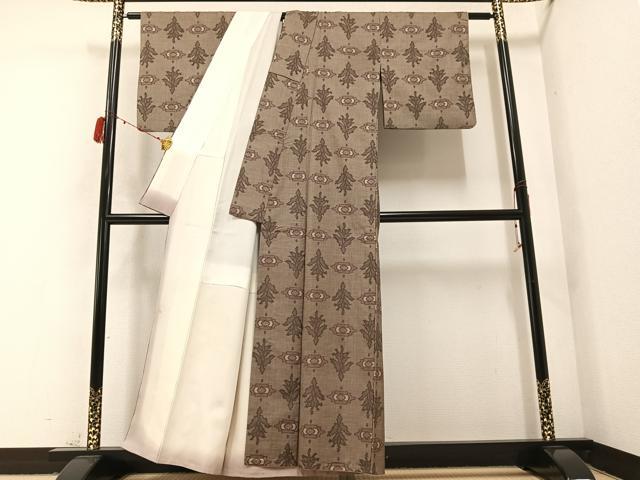 平和屋着物●本場大島紬　一元絣　草木文　正絹　逸品　AABB8194ph