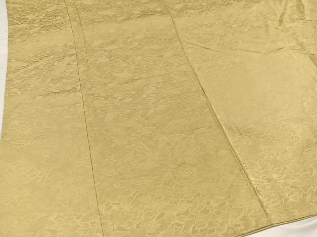 平和屋着物●上質な色無地 舞葉地紋 枯色 正絹 逸品 AABB8216ph