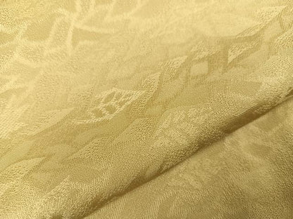 平和屋着物●上質な色無地 舞葉地紋 枯色 正絹 逸品 AABB8216ph