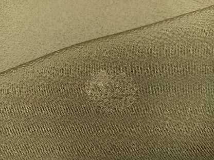 平和屋着物●上質な色無地 花地紋 油色 正絹 逸品 AABB8232ph