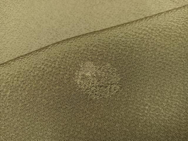 平和屋着物●上質な色無地 花地紋 油色 正絹 逸品 AABB8232ph
