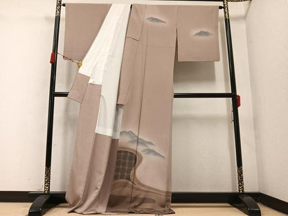 平和屋着物●訪問着 遠山霞文 暈し染め 金銀彩 正絹 逸品 AABB8234ph