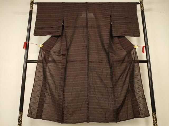平和屋着物＊夏物 小紋 紗 幾何学文様 正絹 逸品 AABB8243jd