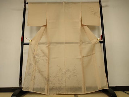 平和屋着物＊夏物 訪問着 紗 作家物 草花文 ますいわ屋扱い 正絹 逸品 AABB8246jd