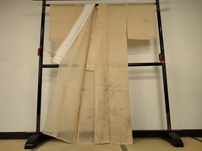 平和屋着物＊夏物 訪問着 紗 作家物 草花文 ますいわ屋扱い 正絹 逸品 AABB8246jd
