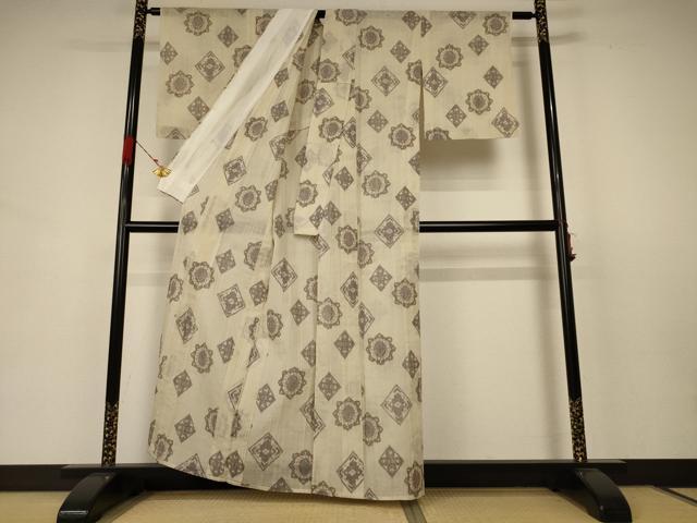 平和屋着物＊夏物 小紋 紗 正倉院花文 AABB8251jd