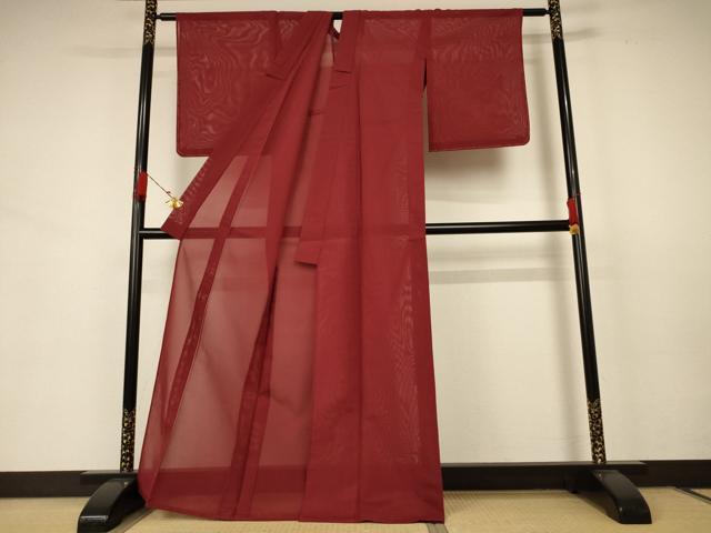 平和屋着物＊夏物 色無地 絽 蘇芳色 洗える着物 未使用 AABB8252jd