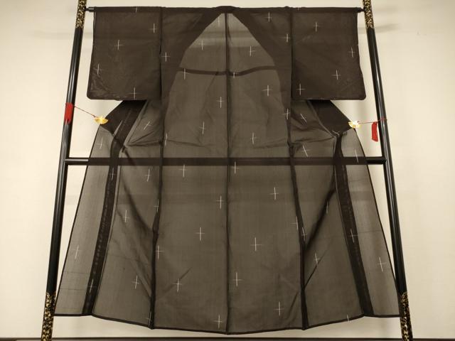 平和屋着物＊夏物 小紋 紗 十字絣文様 正絹 逸品 未使用 AABB8256jd
