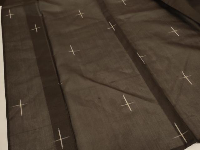 平和屋着物＊夏物 小紋 紗 十字絣文様 正絹 逸品 未使用 AABB8256jd
