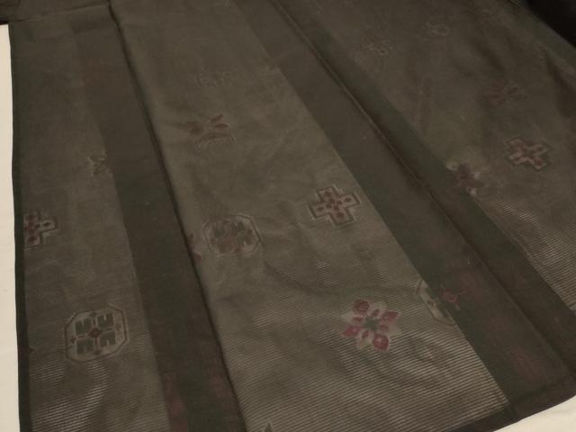 平和屋着物＊夏物 小紋 絽 幾何学文様 正絹 逸品 AABB8259jd