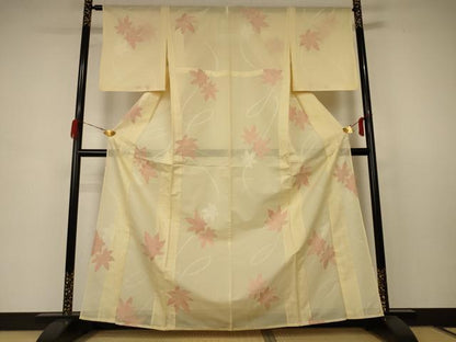 平和屋着物＊夏物 小紋 紗 楓文 正絹 逸品 AABB8260jd