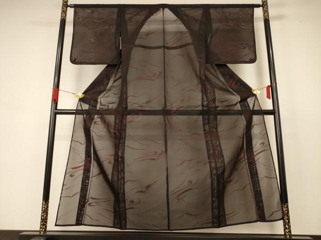 平和屋着物＊夏物 小紋 紗 流水文 正絹 逸品 AABB8263jd