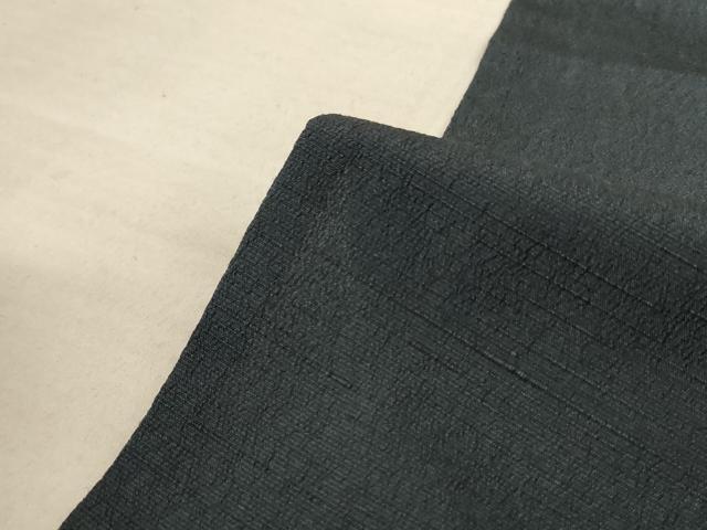 平和屋着物▽男性 紬 単衣 錆鉄御納戸色 正絹 逸品 AABB8264jd