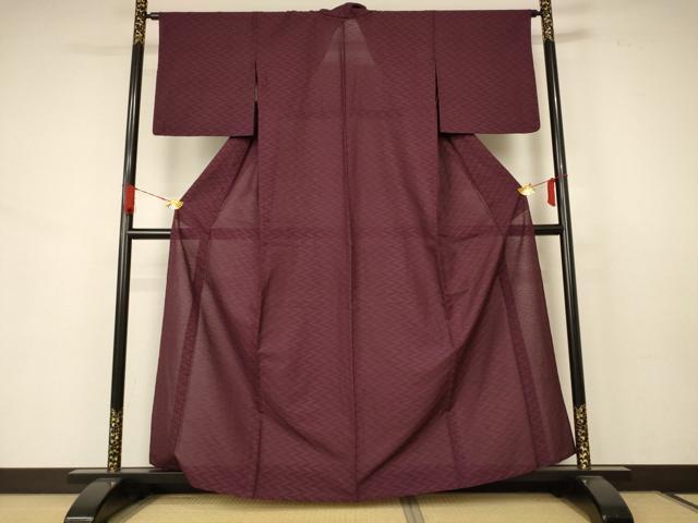 平和屋着物＊夏物 小紋 変わり絽 稲妻 正絹 逸品 AABB8265jd