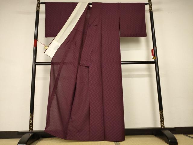 平和屋着物＊夏物 小紋 変わり絽 稲妻 正絹 逸品 AABB8265jd