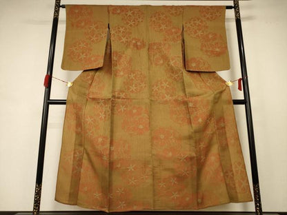 平和屋着物＊夏物 小千谷ちぢみ 花丸文 麻 逸品 未使用 AABB8266jd