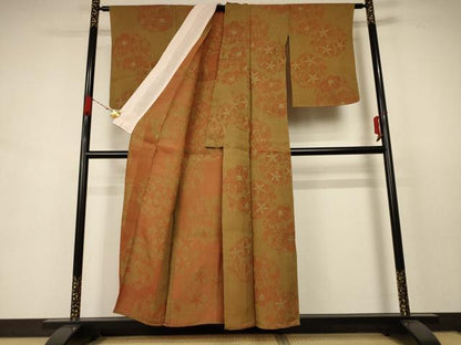 平和屋着物＊夏物 小千谷ちぢみ 花丸文 麻 逸品 未使用 AABB8266jd