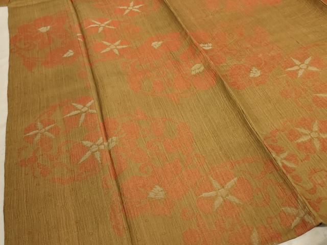 平和屋着物＊夏物 小千谷ちぢみ 花丸文 麻 逸品 未使用 AABB8266jd