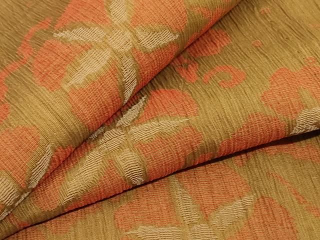 平和屋着物＊夏物 小千谷ちぢみ 花丸文 麻 逸品 未使用 AABB8266jd