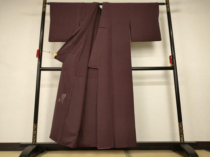 平和屋着物＊夏物 松尾光琳 色無地 絽 黒鳶色 正絹 逸品 AABB8268jd