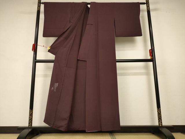 平和屋着物＊夏物 松尾光琳 色無地 絽 黒鳶色 正絹 逸品 AABB8268jd
