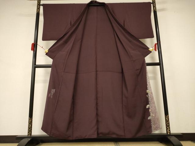 平和屋着物＊夏物 松尾光琳 色無地 絽 黒鳶色 正絹 逸品 AABB8268jd