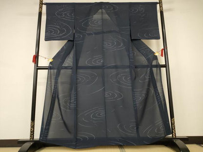 平和屋着物＊夏物 小紋 絽 流水文 正絹 逸品 AABB8269jd