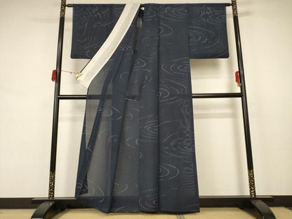 平和屋着物＊夏物 小紋 絽 流水文 正絹 逸品 AABB8269jd