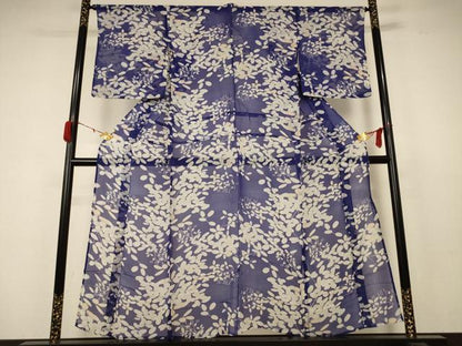 平和屋着物＊夏物 小紋 紗 草花文 正絹 逸品 AABB8272jd
