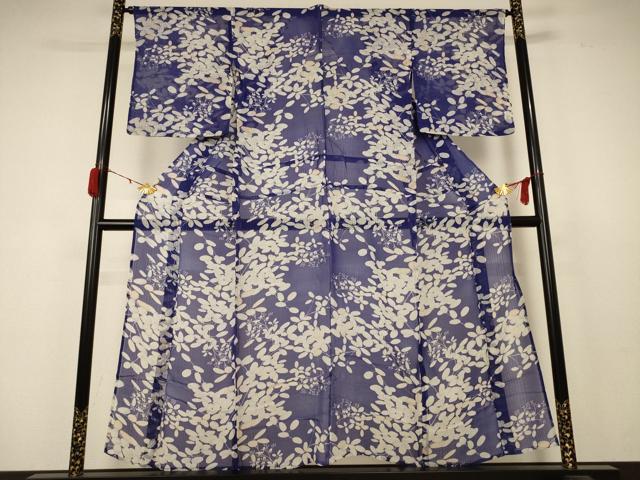 平和屋着物＊夏物 小紋 紗 草花文 正絹 逸品 AABB8272jd