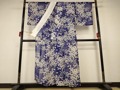 平和屋着物＊夏物 小紋 紗 草花文 正絹 逸品 AABB8272jd