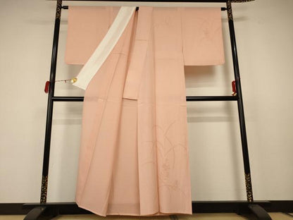 平和屋着物＊夏物　訪問着　絽　草花文　正絹　逸品　AABB8273jd
