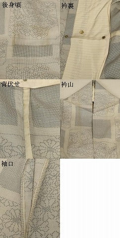 平和屋着物＊夏物 本場大島紬 夏大島 色紙花文 正絹 逸品 AABB8275jd