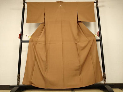 平和屋着物＊夏物 色無地 絽 香染色 正絹 逸品 AABB8276jd