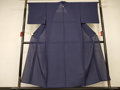 平和屋着物＊夏物 色無地 絽 青褐色 正絹 逸品 AABB8277jd