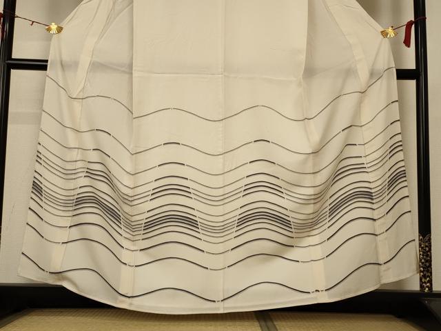 平和屋着物＊夏物 訪問着 絽 横段文 正絹 逸品 AABB8278jd