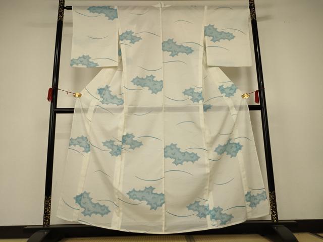 平和屋着物＊夏物 小紋 絽 舞蝶文 洗える着物 AABB8282jd