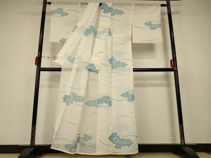 平和屋着物＊夏物 小紋 絽 舞蝶文 洗える着物 AABB8282jd