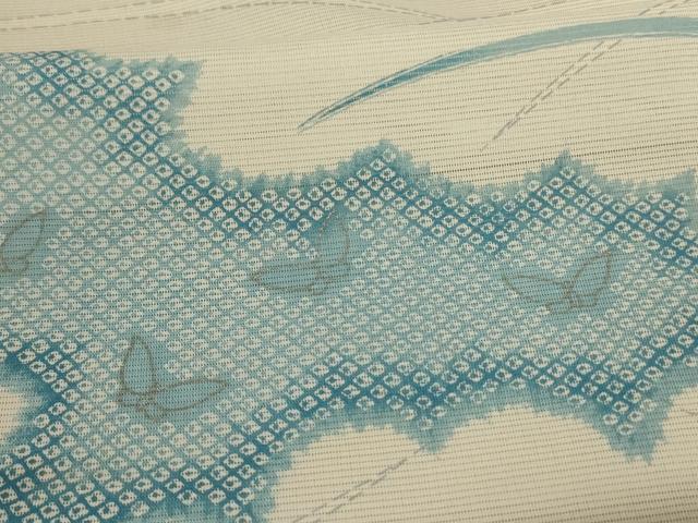 平和屋着物＊夏物 小紋 絽 舞蝶文 洗える着物 AABB8282jd