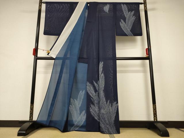 平和屋着物＊夏物 訪問着 絽 松葉文 洗える着物 AABB8286jd