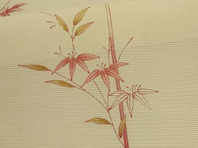 平和屋着物＊夏物 小紋 絽 笹竹文 洗える着物 AABB8288jd
