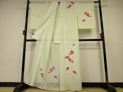平和屋着物＊夏物 訪問着 絽 草花文 暈し染め 洗える着物 AABB8289jd