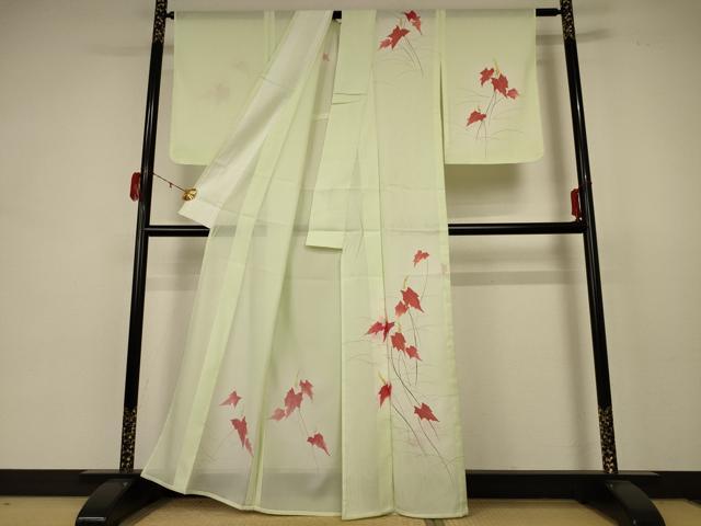 平和屋着物＊夏物 訪問着 絽 草花文 暈し染め 洗える着物 AABB8289jd