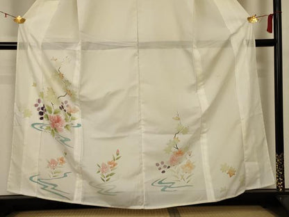 平和屋着物＊夏物 訪問着 絽 流水草花文 暈し染め 洗える着物 AABB8290jd