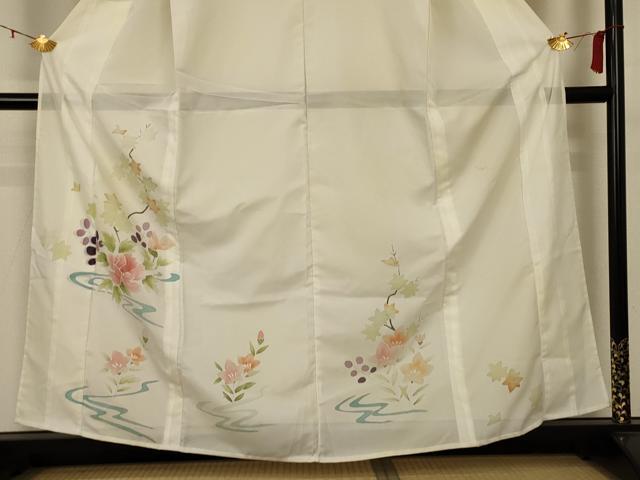 平和屋着物＊夏物 訪問着 絽 流水草花文 暈し染め 洗える着物 AABB8290jd