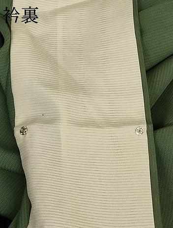 平和屋着物＊夏物 色無地 縦絽 麹塵色 反端付き 正絹 逸品 未使用 AABB8297jd